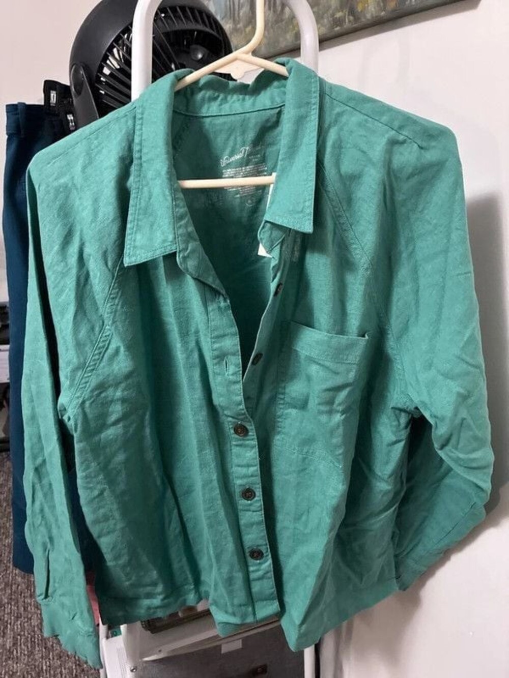 NWT Adaptive Nice linen blend women’s universal threads green button up size xl